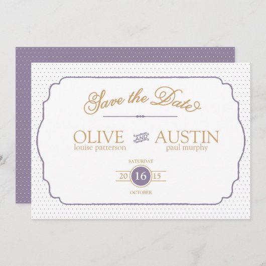 ストーリーブックロマンス日付カードを保存 セーブザデート (正面/裏面)