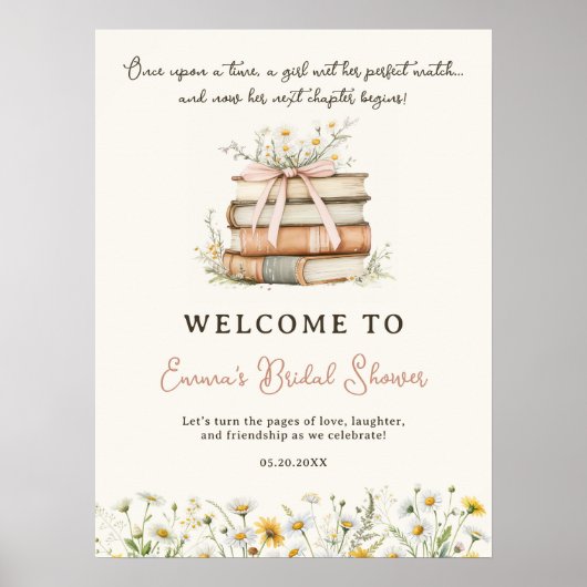 ストーリーブックワイルドフラワーウェルカムブライダルシャワー ポスター (正面)