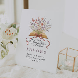 ストーリーブックワイルドフラワーベイビーシャワー優先テーブルトップ 台座サイン