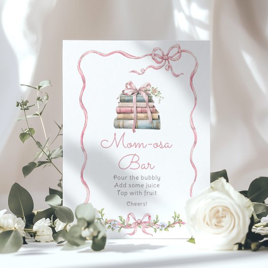 ストーリーブックヴィンテージピンクボウ桃佐バー ポスター