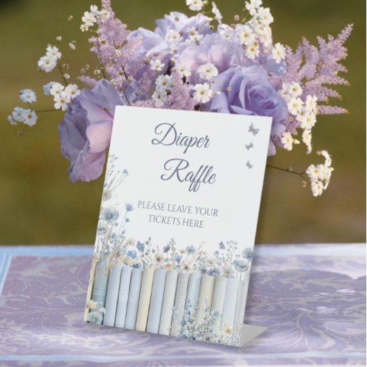 ストーリーブック優美な霧の本棚フローララッフルサイン 台座サイン