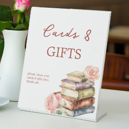 ストーリーブック新しいチャプターブライダルシャワーギフトテーブル 台座サイン