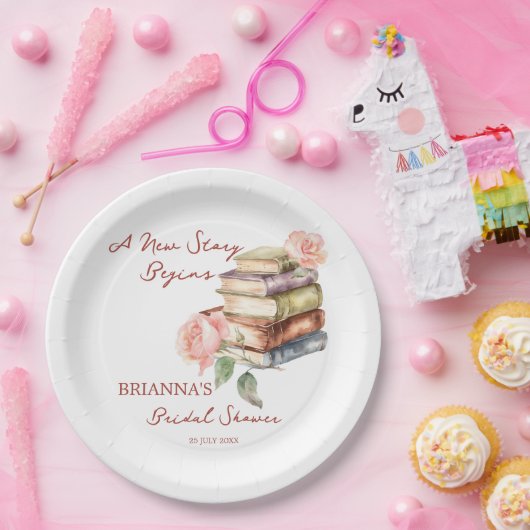 ストーリーブック新しいチャプターブライダルシャワー印刷 ペーパープレート (パーティー)