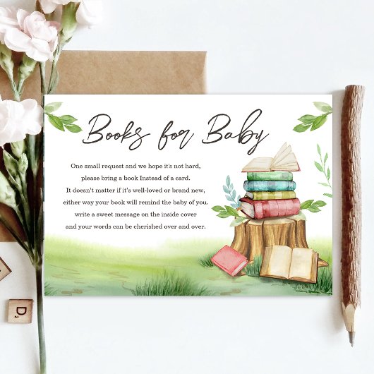 ストーリーブック新しいチャプター赤ちゃんシャワー本を持って来る エンクロージャーカード