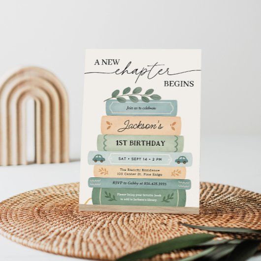 ストーリーブック誕生日新しい章が始まる 招待状