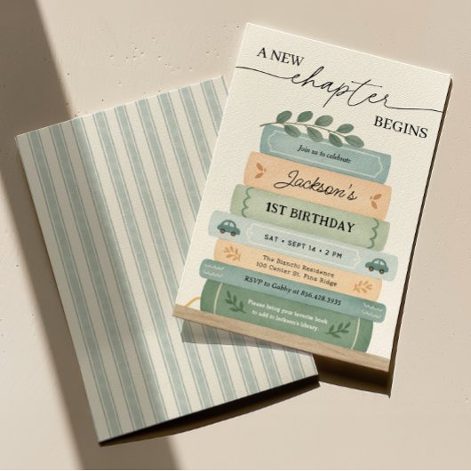 ストーリーブック誕生日新しい章が始まる 招待状