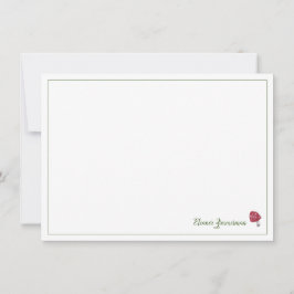 ストーリーブック赤と緑のキノコのフラットノートカード 招待状