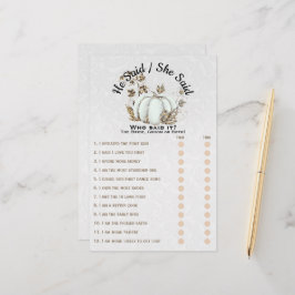 ストーリーブック金ゴールドホワイトカボチャブライダルシャワーゲーム