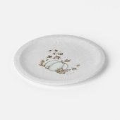 ストーリーブック金ゴールドホワイトカボチャ童話パーティー ペーパープレート (アングル)