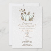 ストーリーブック金ゴールドホワイトパンプキンフェアリーブライダル 招待状 (正面)