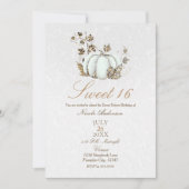 ストーリーブック金ゴールドホワイトパンプキンフェアリー物語甘い16 招待状 (正面)