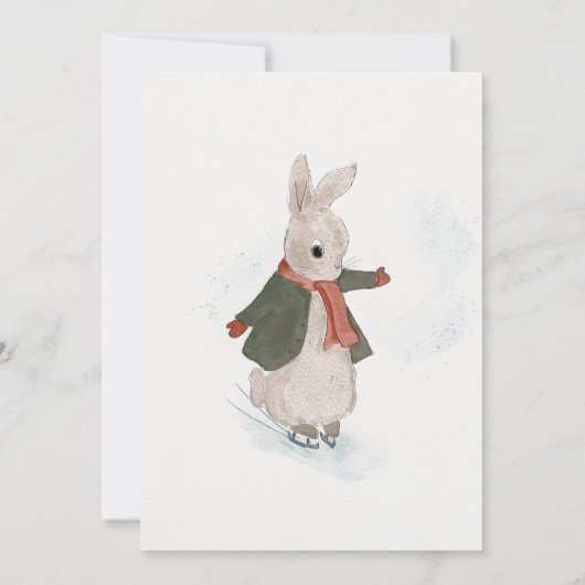 ストーリーブック |ウィンターバニーベビーシャワー招待状 招待状 (裏面)