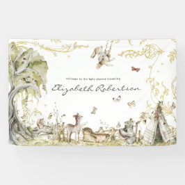 ストーリーブック |ウッドランド・フォレスト・ベビーシャワーへようこそ 横断幕