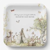 ストーリーブック |ウッドランド・フォレスト・ベビーシャワー ペーパープレート (正面)