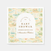 ストーリーブック トロピカルアニマル ベビーシャワー スタンダードカクテルナプキン (正面)