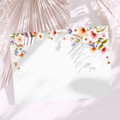 ストーリーブック ワイルドフラワー ウッド スライス ブライダル シャワー サンキューカード