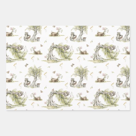 ストーリーブック | 森の赤ちゃん歓迎会 ラッピングペーパーシート (正面)