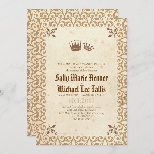 ストーリーブッ王室のクフェアリータール招待状 招待状 (正面/裏面)