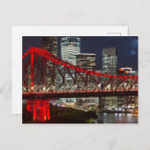 ストーリー橋ブリスベン市スカイラインオーストラリアの夕暮れ ポストカード (正面/裏面)