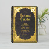 ストーリー童話ライブラリ本ブライダルシャワー 箔招待状 (立ち正面)