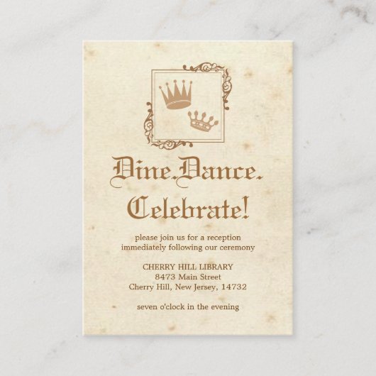 ストーリ王室のブック – 披露宴カード エンクロージャーカード (正面)