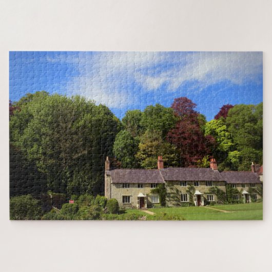 ストールトンコテージ。イギリスのStourhead Gardens。 ジグソーパズル (横)