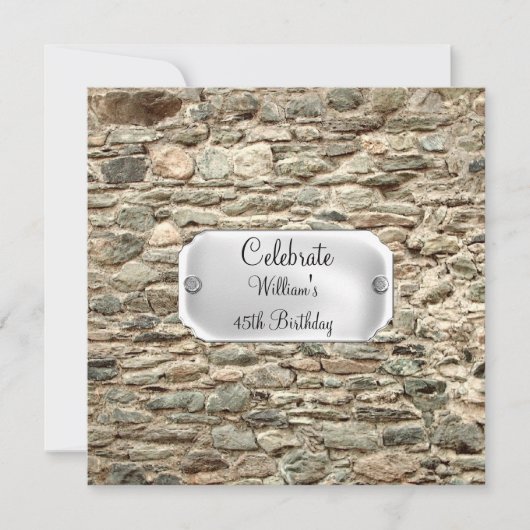 ストーンの誕生日パーティーへの招待 招待状 (正面)