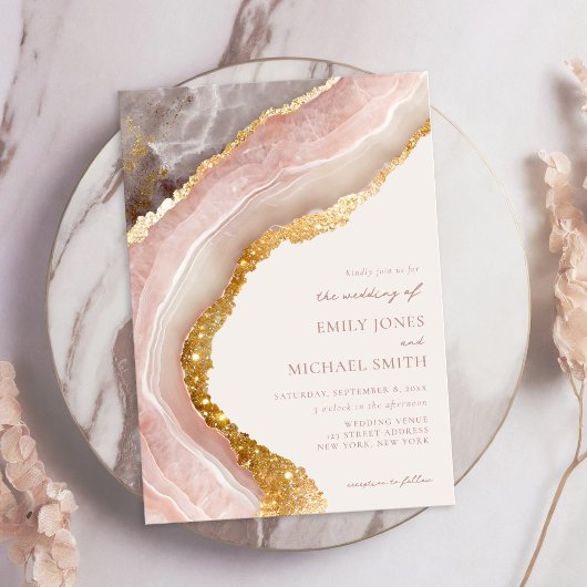 ストーンアゲエレガントートマーブルシッ結婚クス 招待状