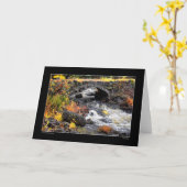 『ストーンアーチ橋-アントリム、ニューハンプシャー』 カード (黄色い花)