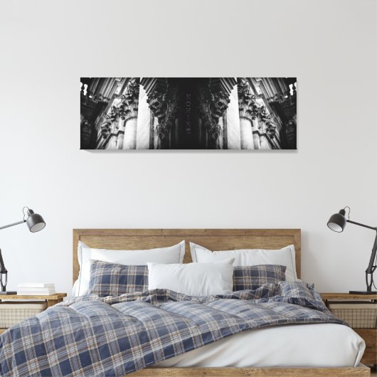 ストーンウィングススカル キャンバスプリント (インサイチュ (寝室))