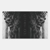 ストーンウィングススカル 長方形シール (正面)