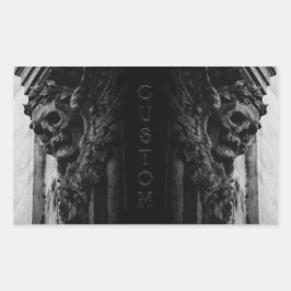 ストーンウィングススカル 長方形シール