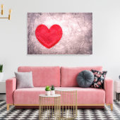 ストーンウォッシュハート キャンバスプリント (インサイチュ (リビング))