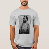 ストーンウォールジャクソンおよび引用文-灰色 Tシャツ (正面)