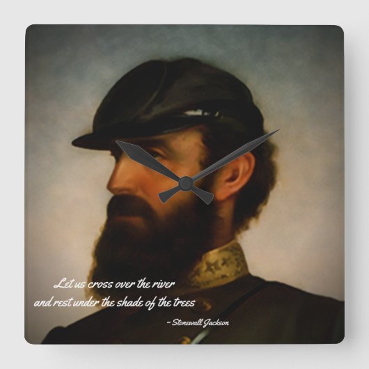 ストーンウォールジャクソンの時計 スクエア壁時計 (正面)