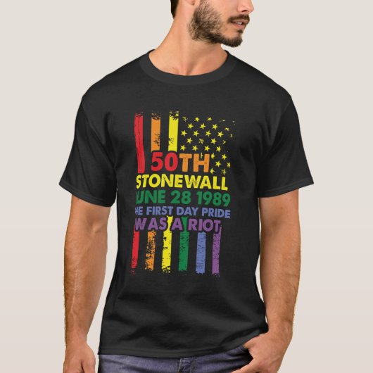 ストーンウォール暴動50th LBGTQゲイプライドTシャツアマー Tシャツ (正面)