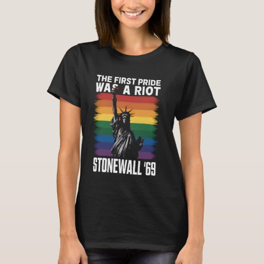 ストーンウォール機動隊LGBTの歴史プライドは機動隊ゲイPだった Tシャツ (正面)