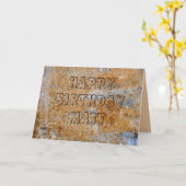 ストーンエイジハッピーバースデーマット カード (黄色い花)