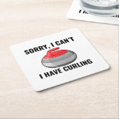 ストーンカーリングウィンターアイススポーツカーラー スクエアペーパーコースター (アングル)