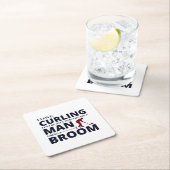 ストーンカーリングウィンターアイススポーツカーラー スクエアペーパーコースター (インサイチュ)