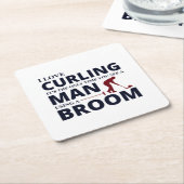 ストーンカーリングウィンターアイススポーツカーラー スクエアペーパーコースター (アングル)