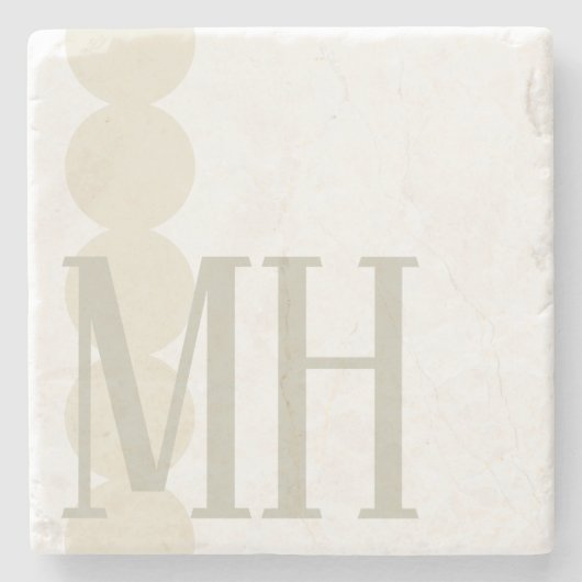 ストーンコモノグラムのースターテンプレート ストーンコースター (正面)