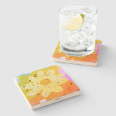 ストーンコースターフラワースタイルデザイン ストーンコースター (横)