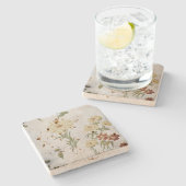 ストーンコースターフラワースタイルデザイン ストーンコースター (横)