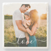 ストーンコースターユア写真テンプレートラブ文字 ストーンコースター (正面)