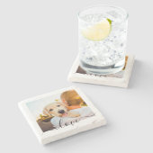 ストーンコースター写真テンプレートラブ文字 ストーンコースター (横)