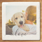 ストーンコースター写真テンプレートラブ文字 ストーンコースター