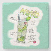ストーンコースター-モジトレシピカクテルアート ストーンコースター (正面)