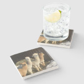 ストーンコースター – Alpacas in the Winter Sun (横)