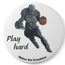 ストーンゴーレムバスケットボールスポーツファンタジーアートボタン